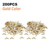 50pcs/200pcs Vintage Metal Book Corner Protectors – Golden, Silver, Bronze for Scrapbook, Photo Album, Notebook, Menu, Folder