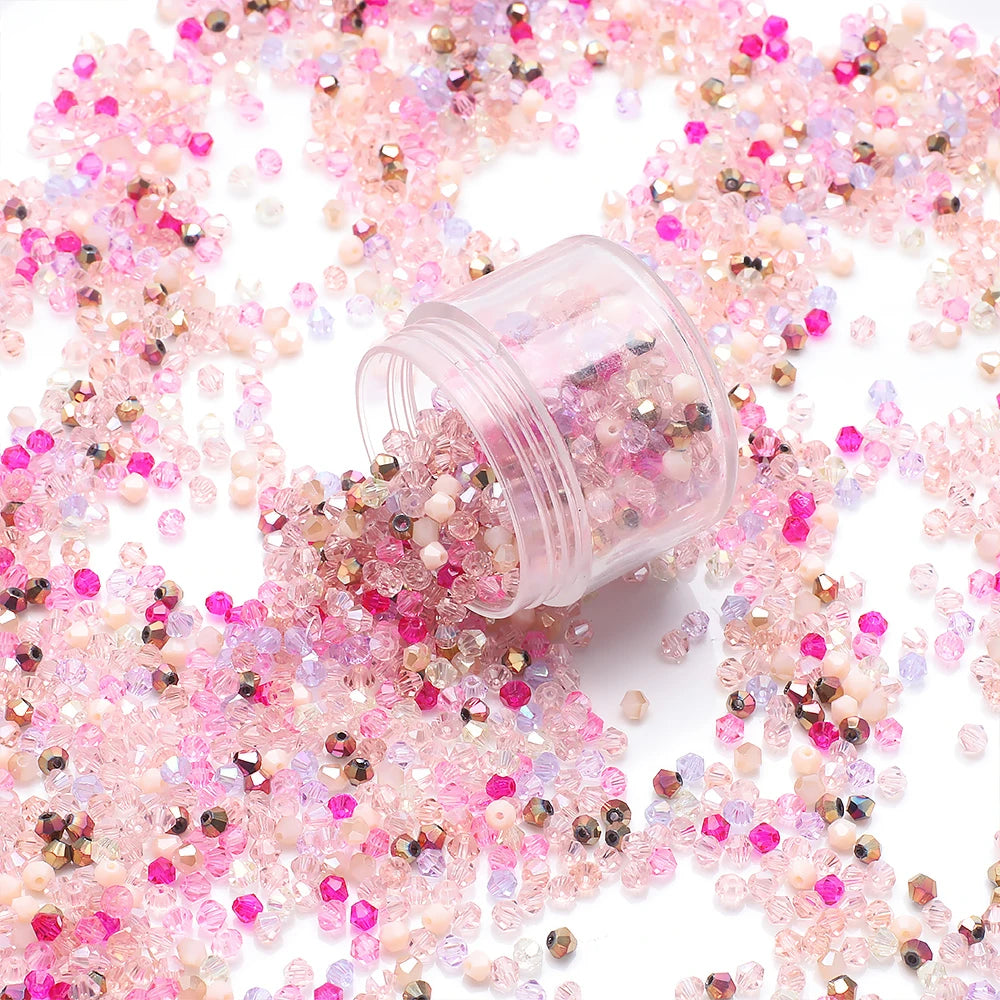 500Pcs 3mm Mixed AB Color Czech Bicone Glass Beads