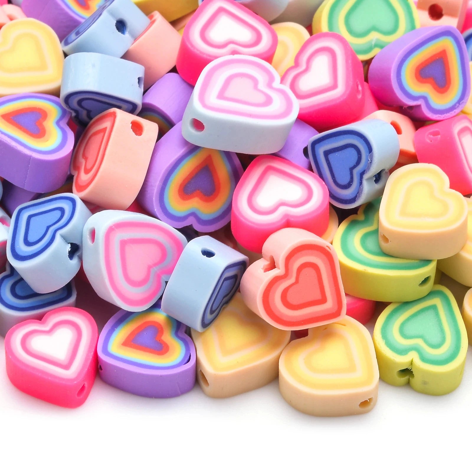 30pcs 10mm Heart-Shaped Fruit Polymer Clay Beads
