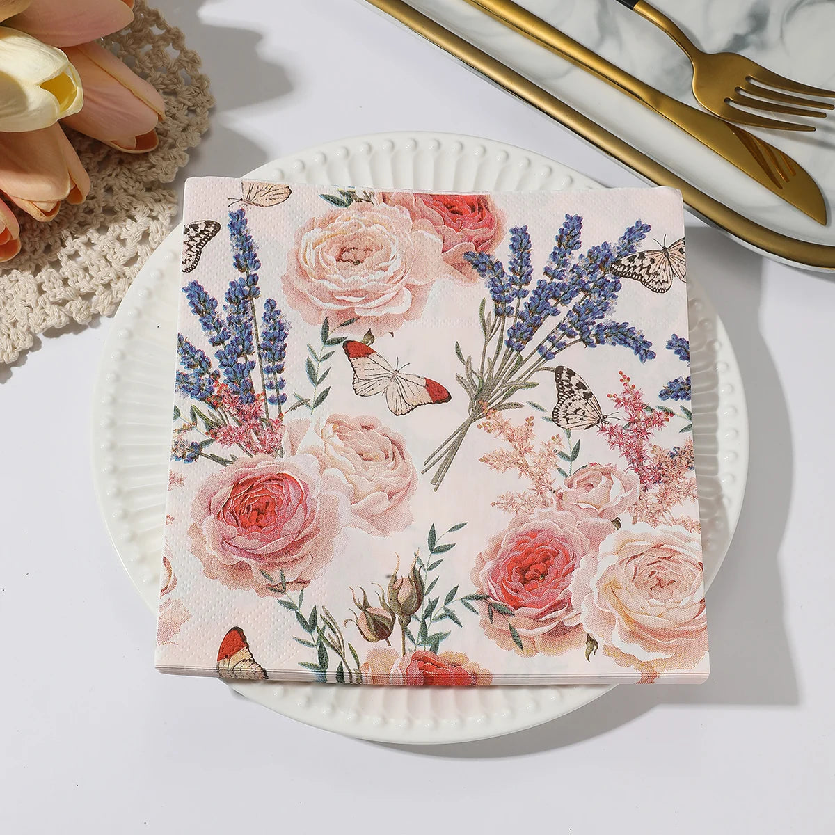 INS Style Floral Paper Napkins