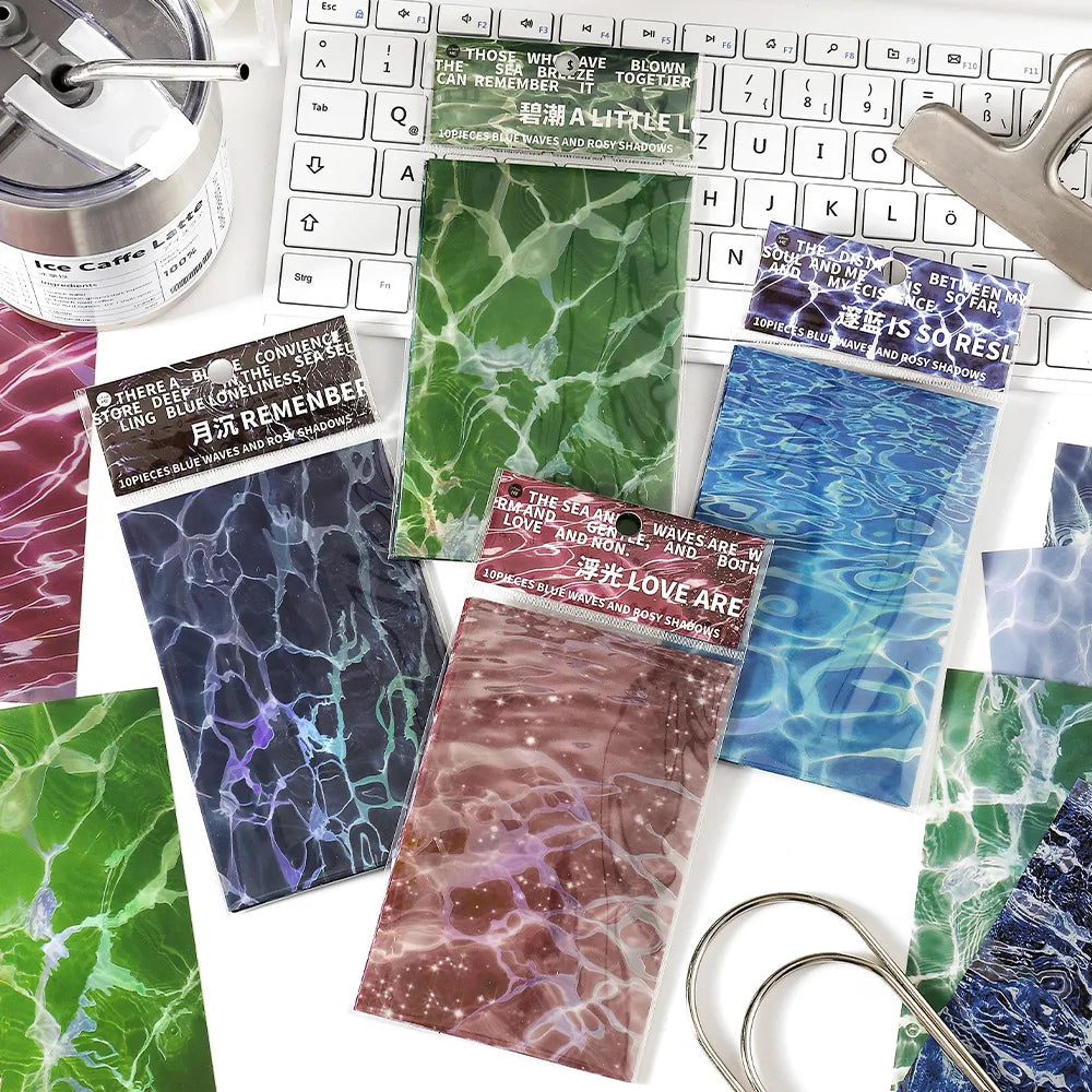 10pcs Wave Ripple Background Stickers