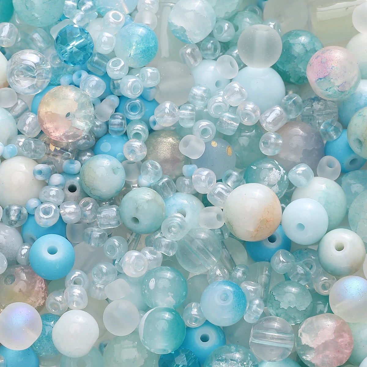 30g Mixed Glass Beads (3–12mm) for DIY Jewelry