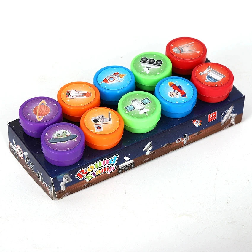 10pcs Assorted Self-Inking Stamps for Kids