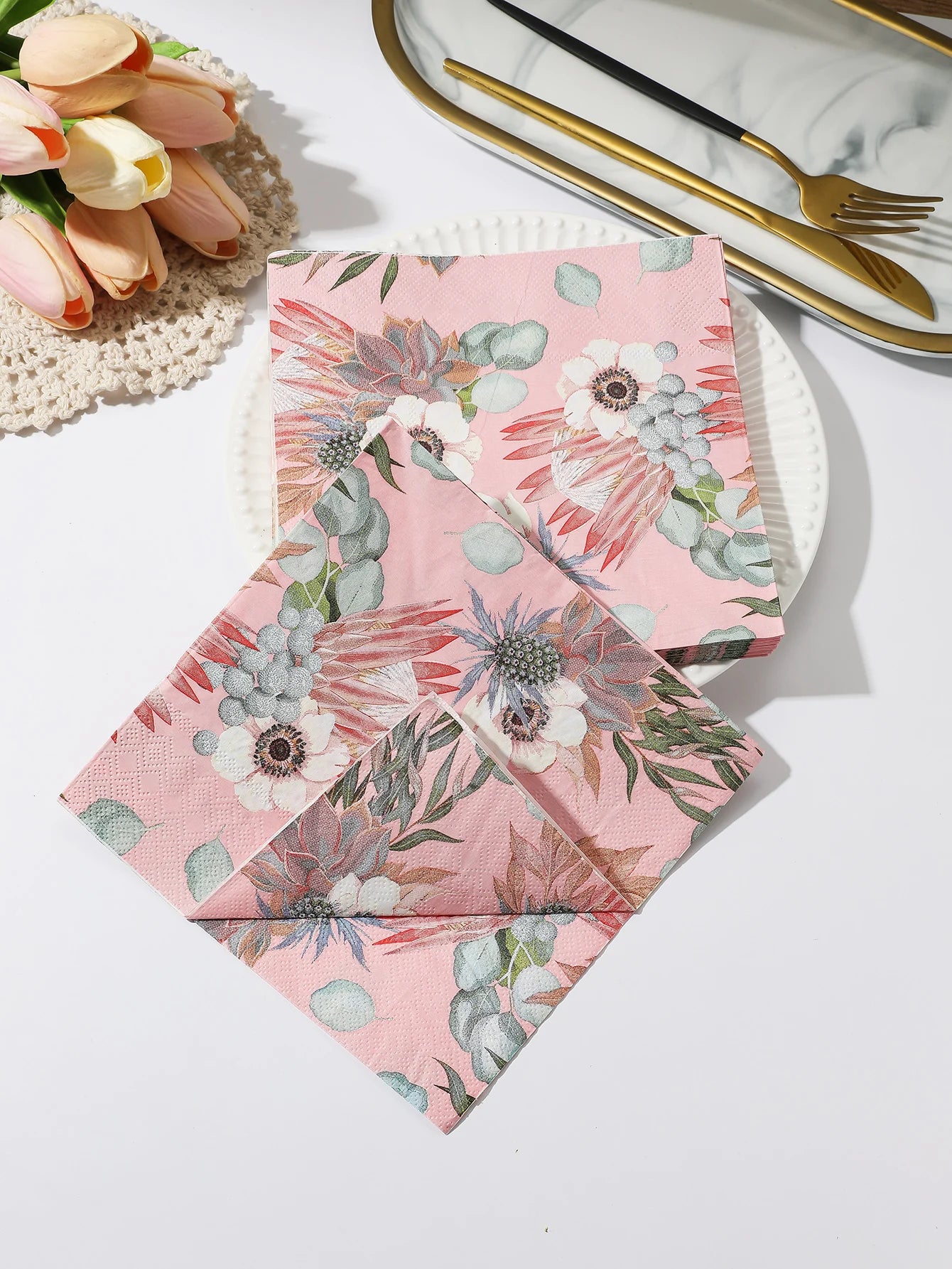 INS Style Floral Paper Napkins