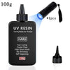 UV Resin 100g-300g with 5 Random Molds – Upgraded Hard Type Crystal Clear UV Epoxy Resin for Jewelry & Craft Making