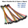 40–120pcs Dupont Jumper Wire Set (10–30cm, Male/Female)