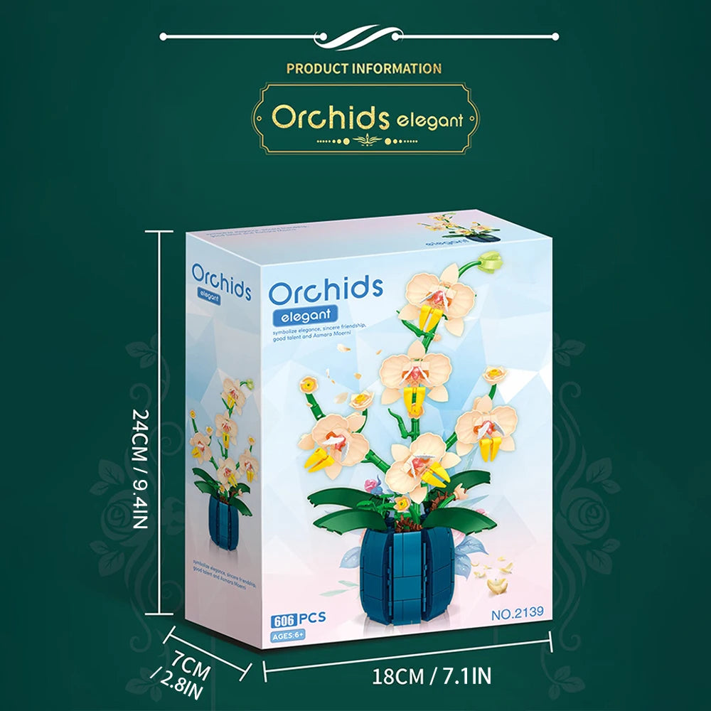 Building Blocks Orchid Flower Bouquet