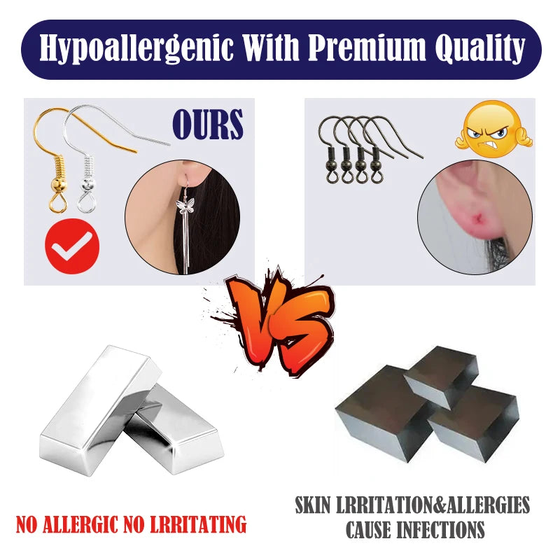 300pcs Earring Making Kit with Hooks, Rings & Backs