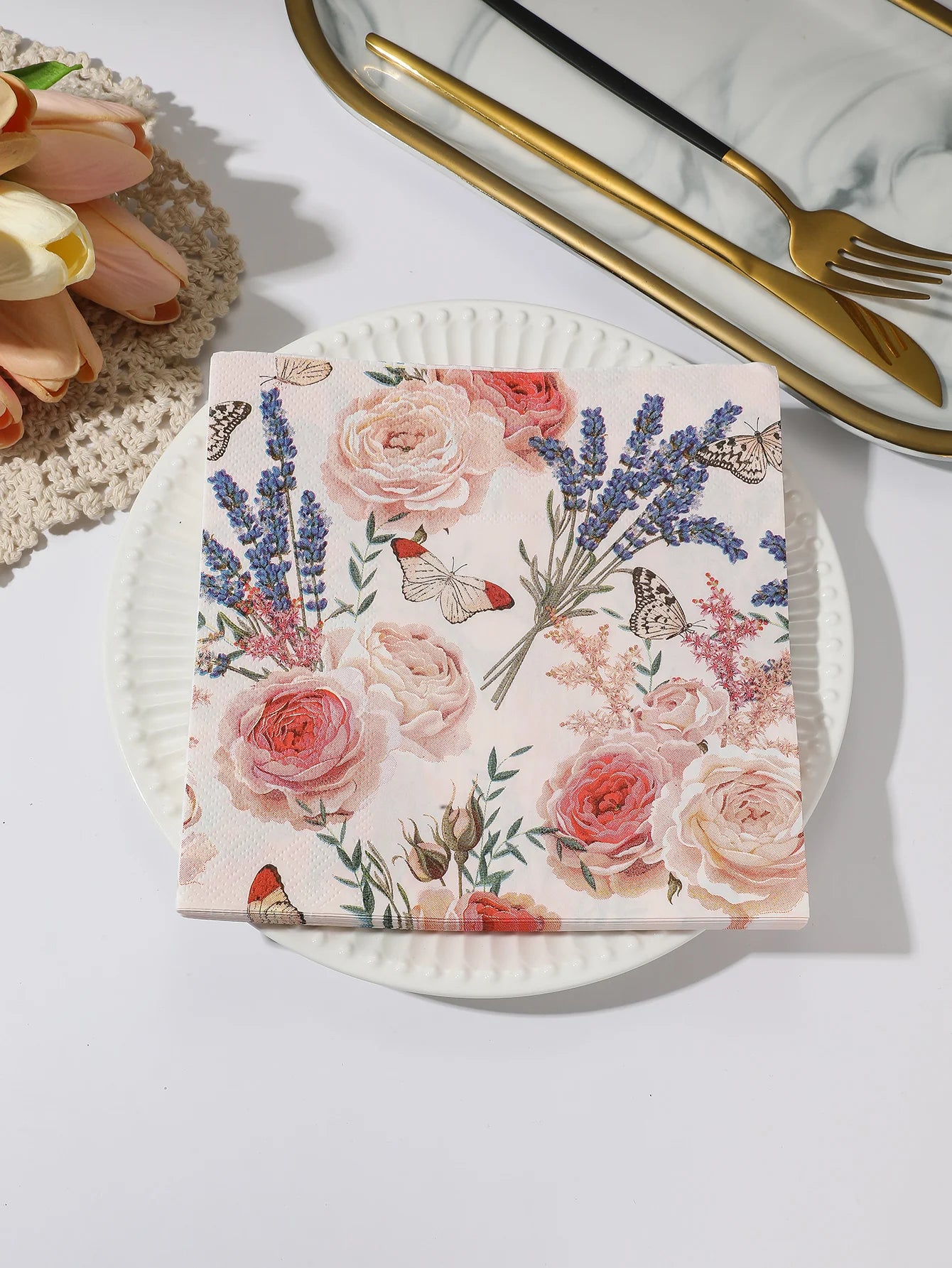 INS Style Floral Paper Napkins