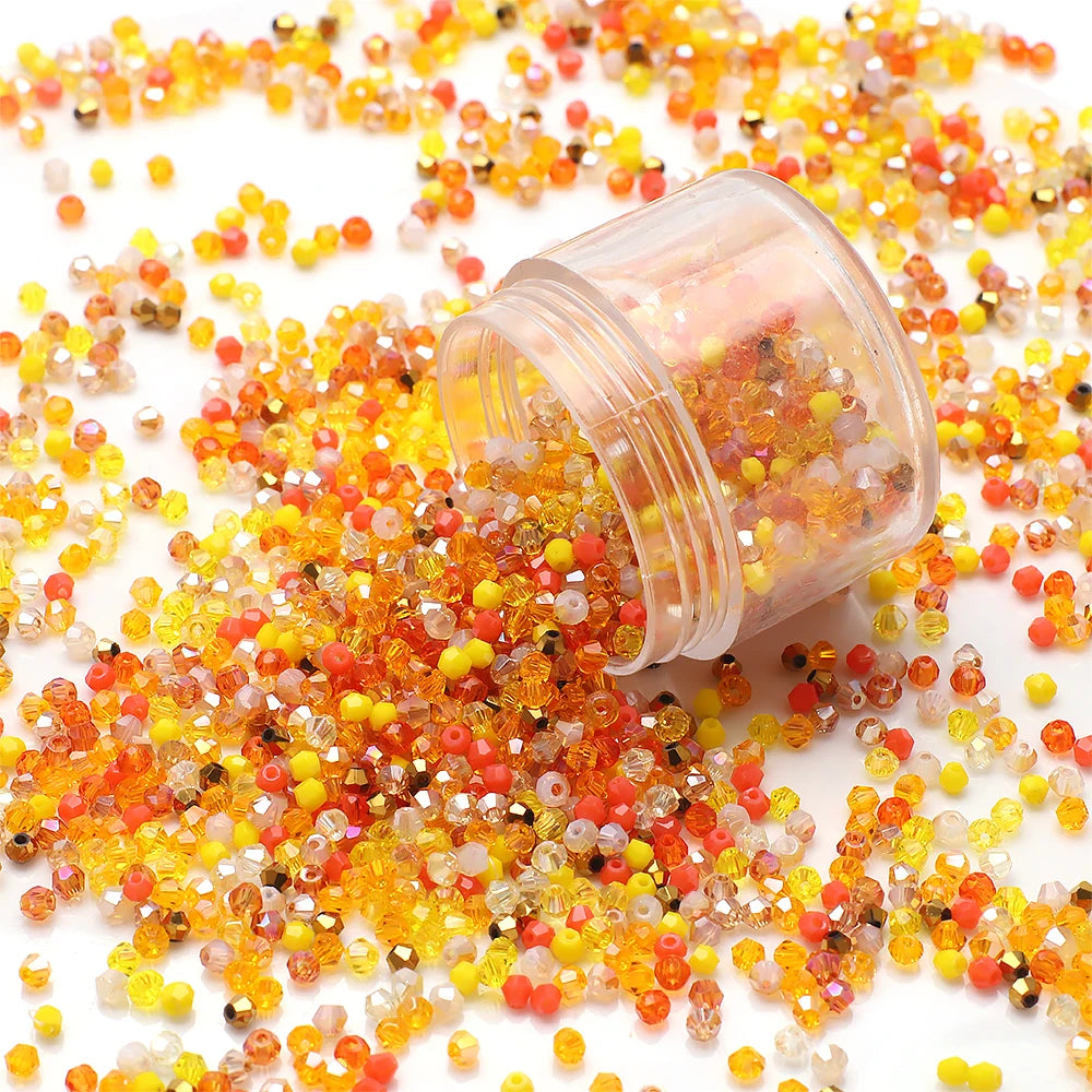 500Pcs 3mm Mixed AB Color Czech Bicone Glass Beads