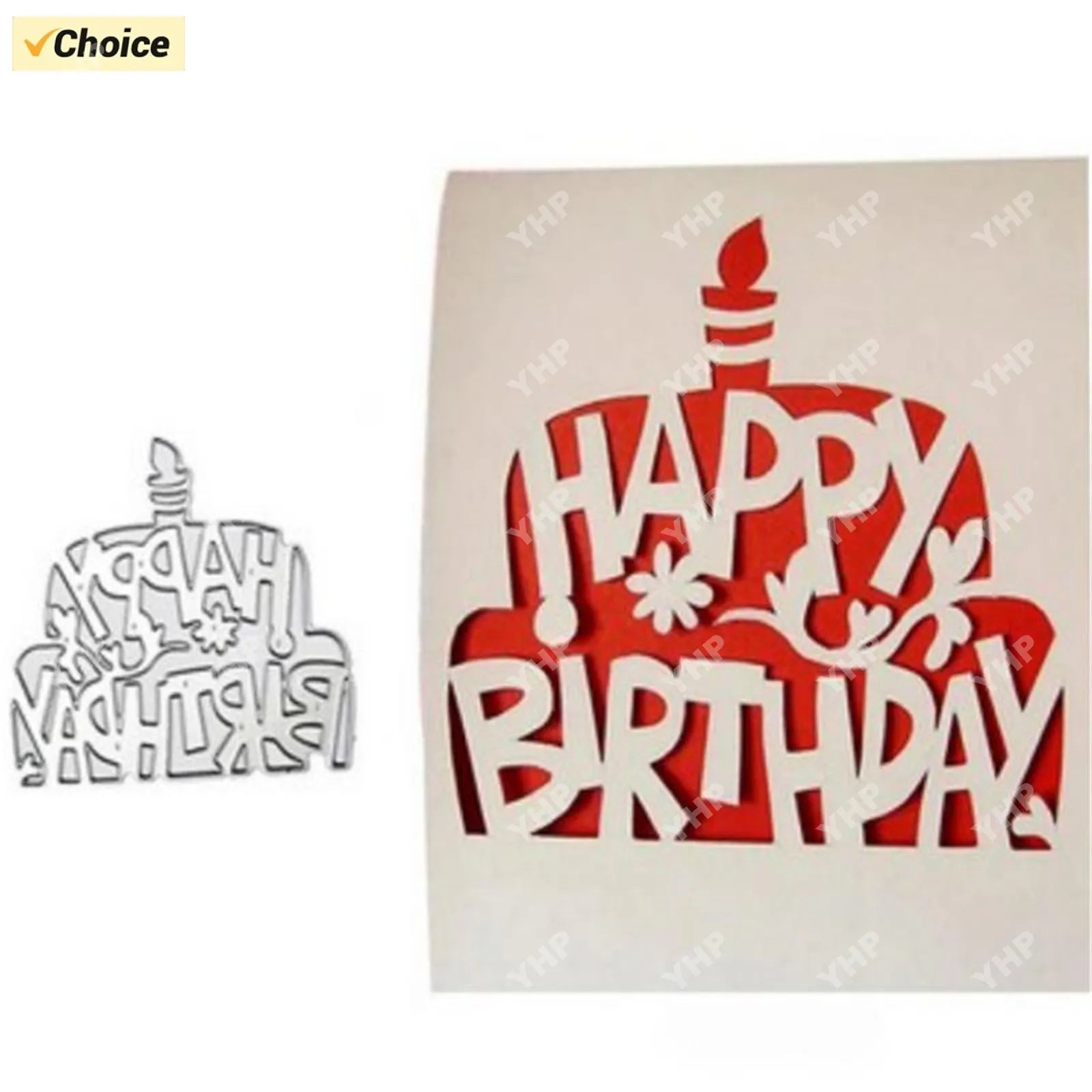 Happy Birthday Cake Metal Die Cutting Mold