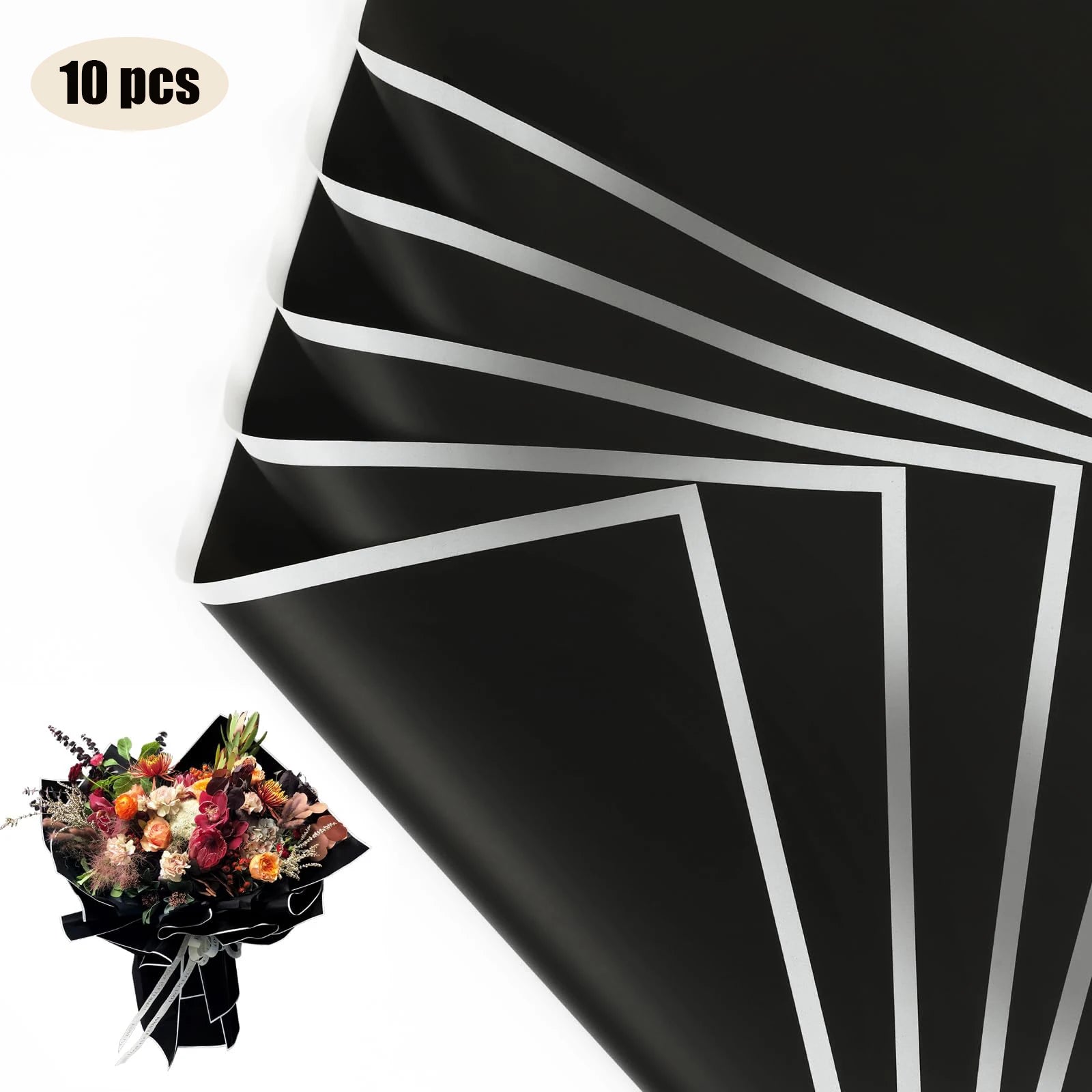 10 Sheets Waterproof Flower Wrapping Paper