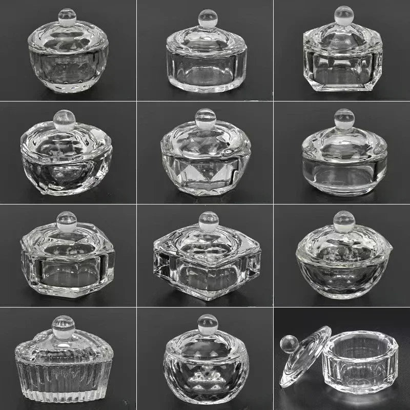 Crystal Glass Octagonal Dappen Dish with Lid