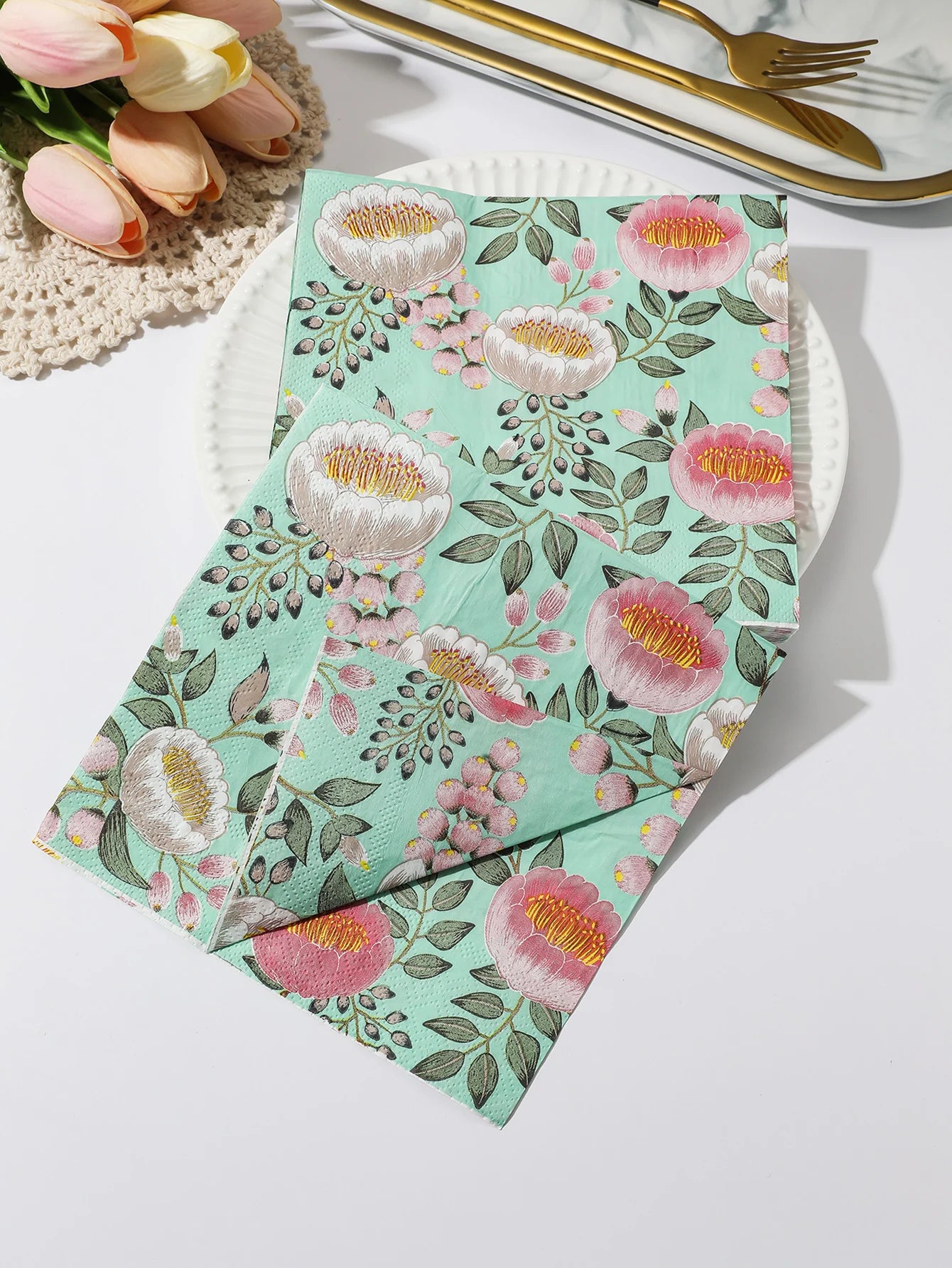 INS Style Floral Paper Napkins
