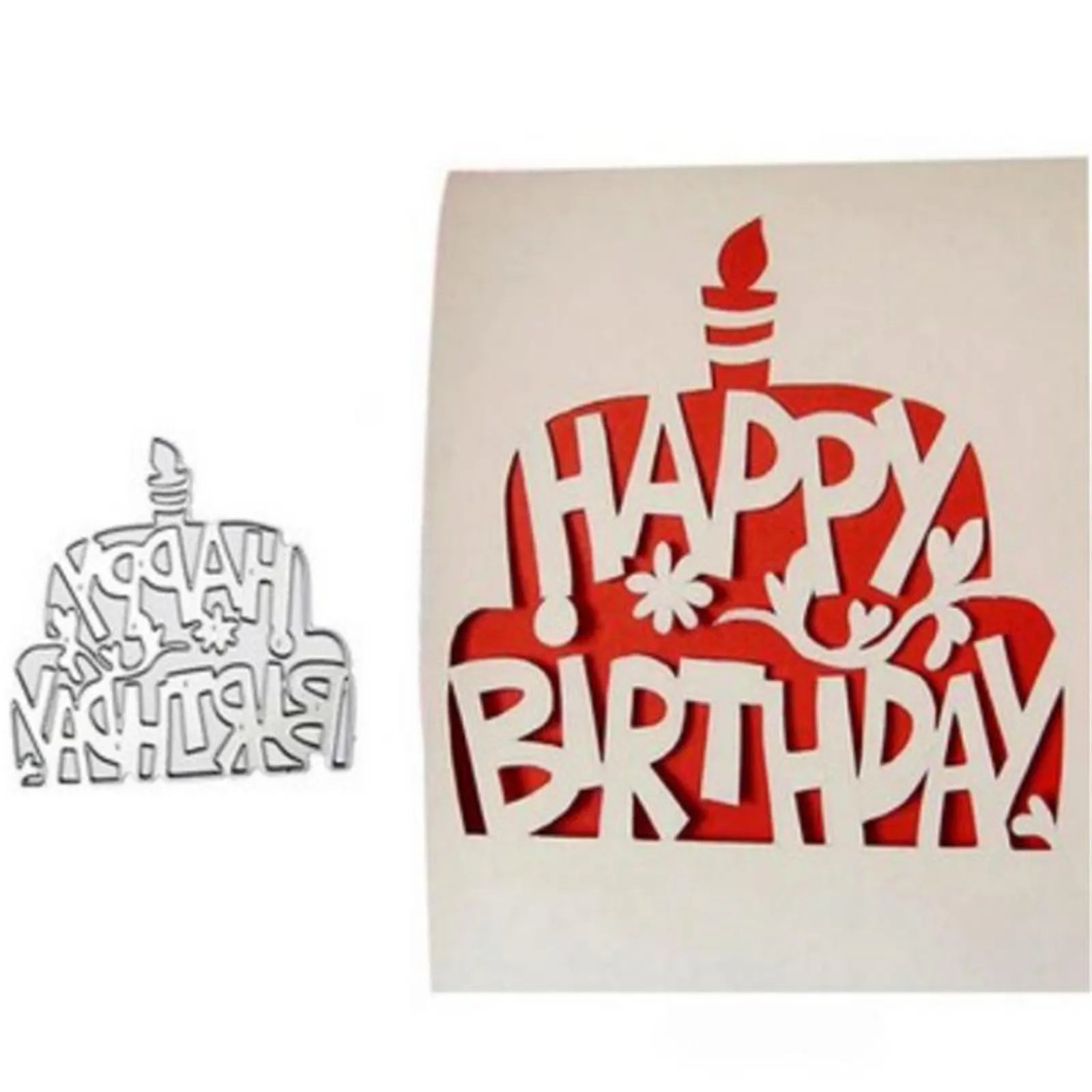 Happy Birthday Cake Metal Die Cutting Mold