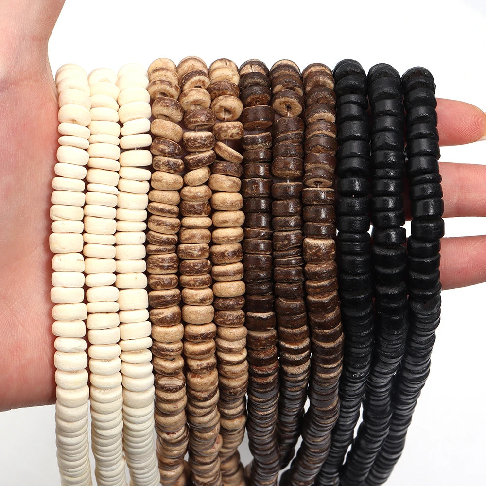 110/300pcs Colorful Coconut Shell Wooden Beads