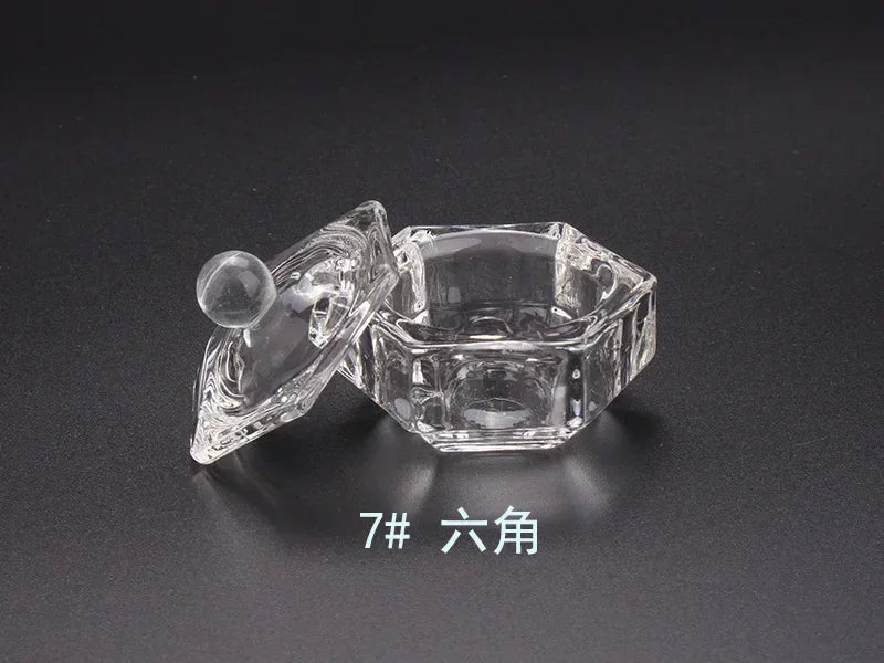 Crystal Glass Octagonal Dappen Dish with Lid