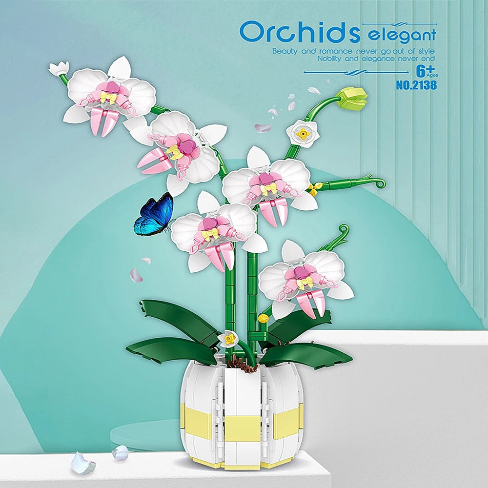 Building Blocks Orchid Flower Bouquet