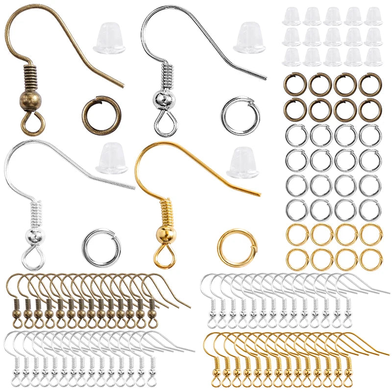 300pcs Earring Making Kit with Hooks, Rings & Backs