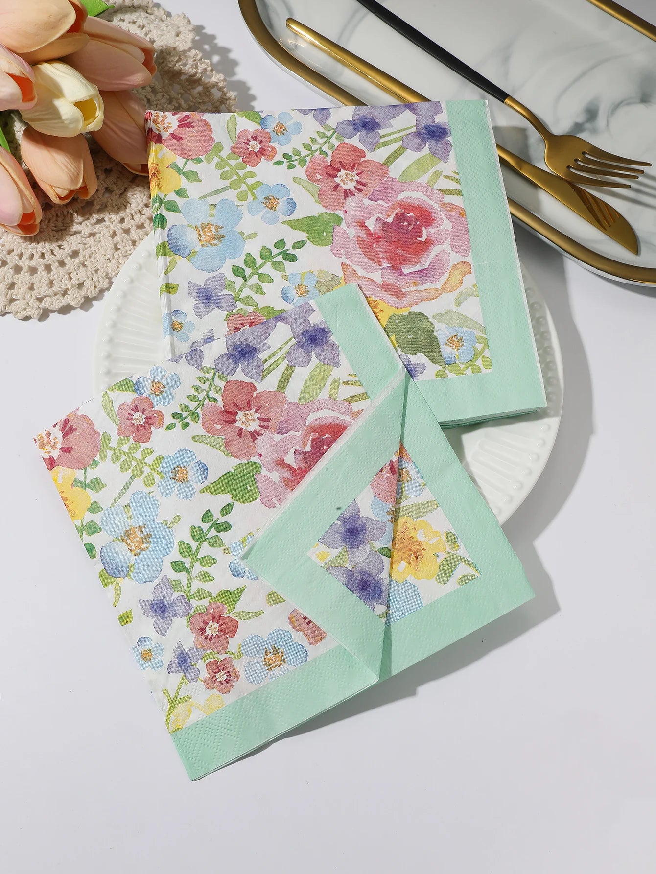 INS Style Floral Paper Napkins