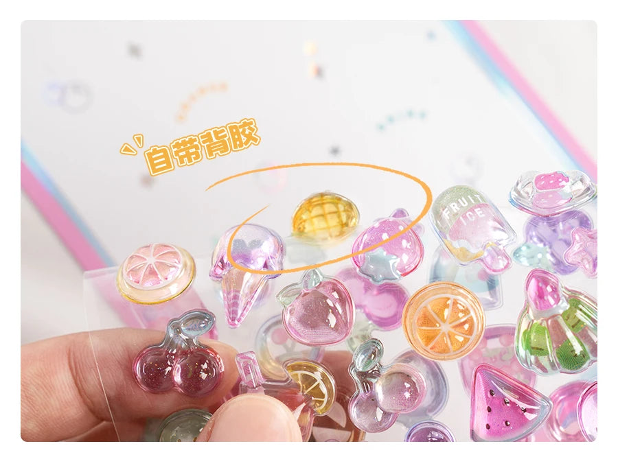 Sweet Fruit & Ice Cream 3D Relief Stickers