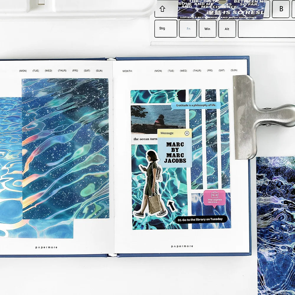 10pcs Wave Ripple Background Stickers