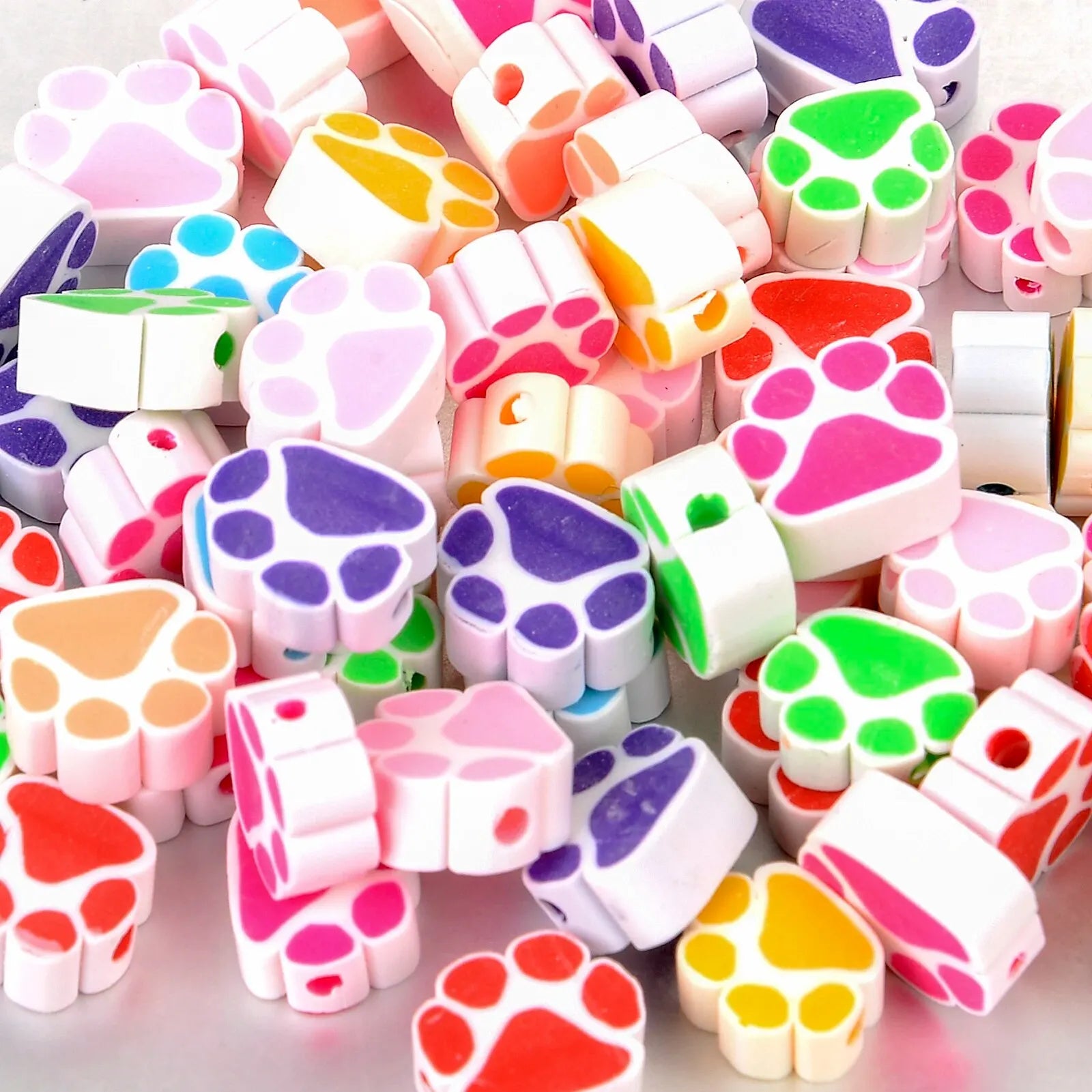 30pcs 10mm Heart-Shaped Fruit Polymer Clay Beads