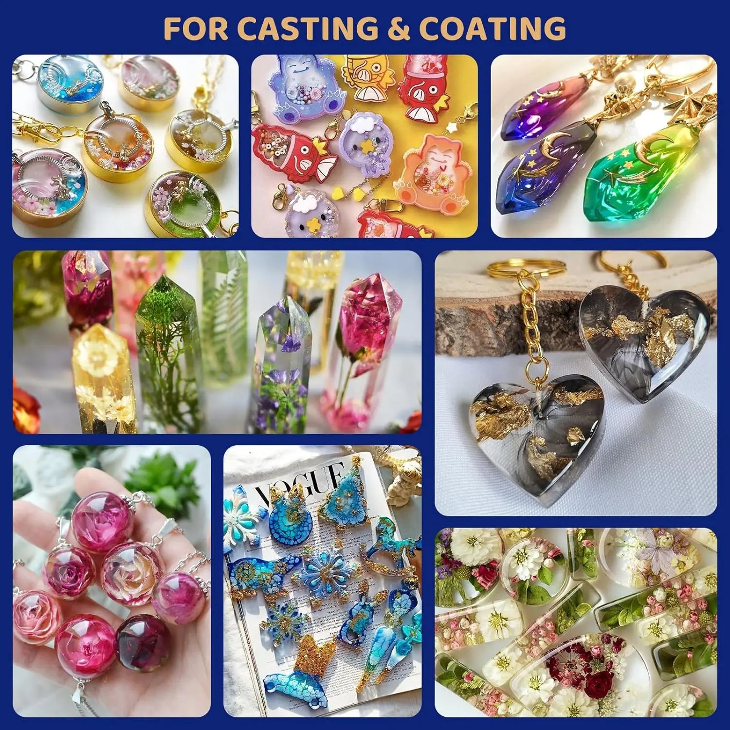 UV Resin 100g-300g with 5 Random Molds