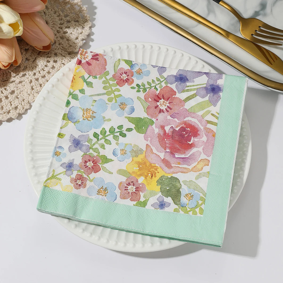 INS Style Floral Paper Napkins