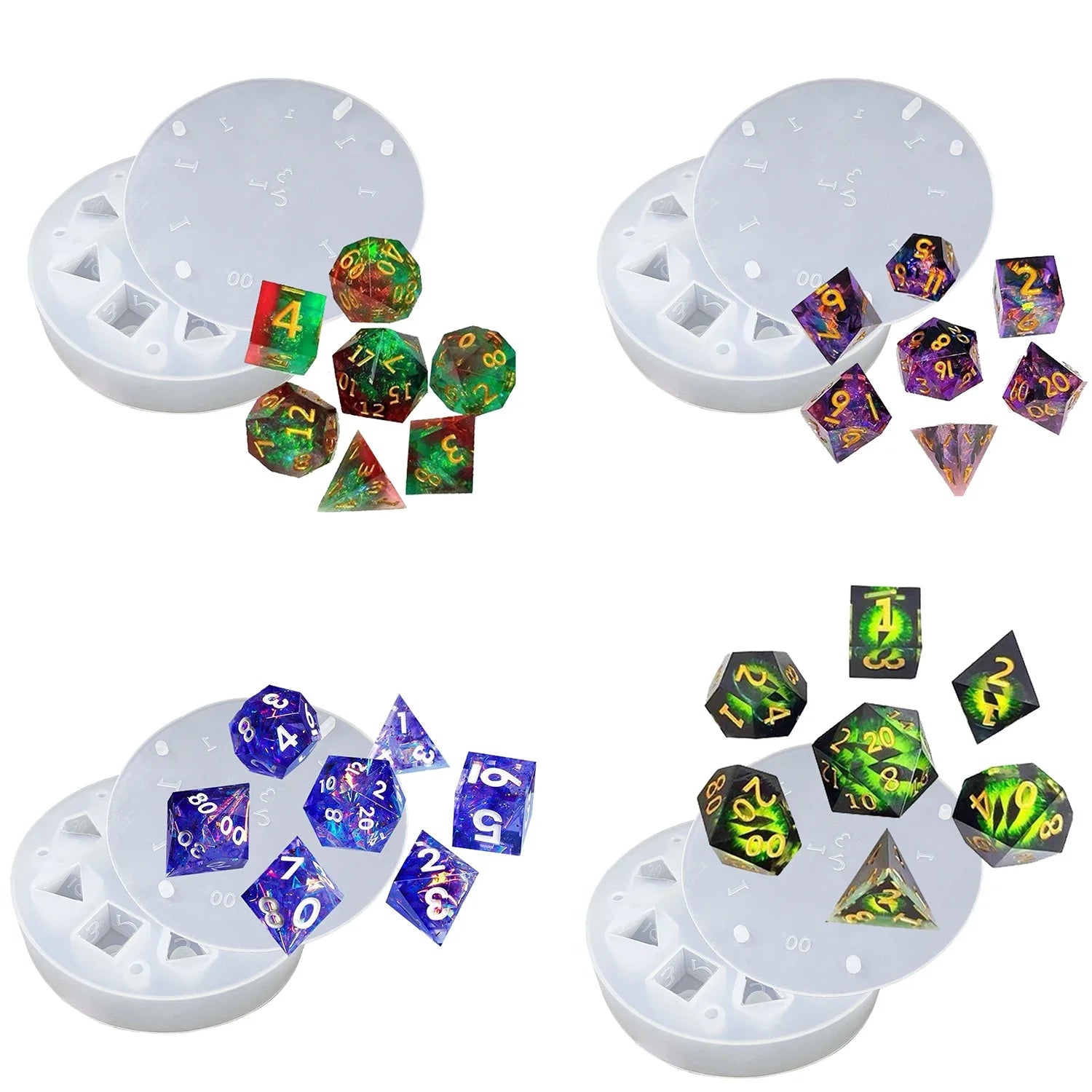 7-Piece Polyhedron Dice Silicone Mold