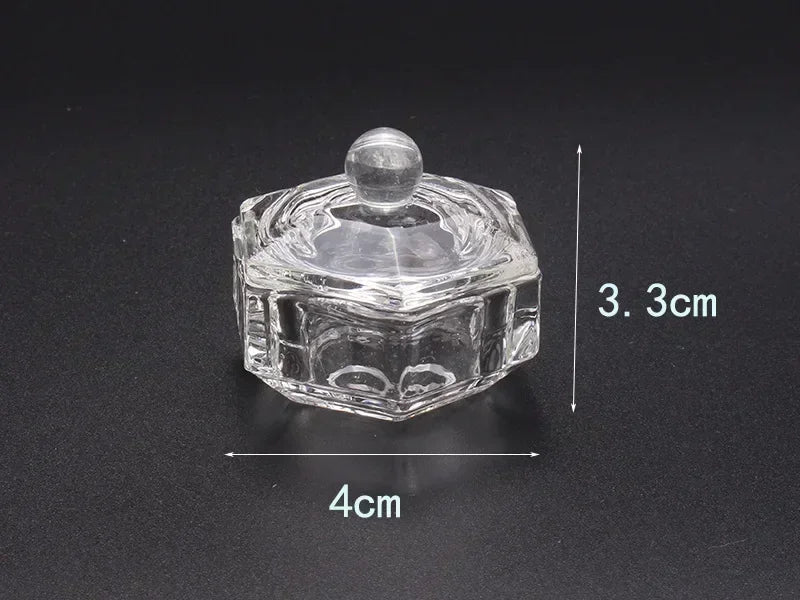 Crystal Glass Octagonal Dappen Dish with Lid