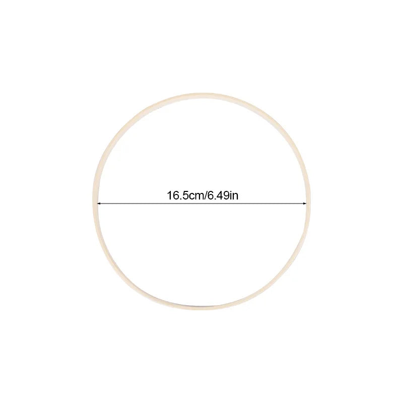 5Pcs Wooden Bamboo Hoops