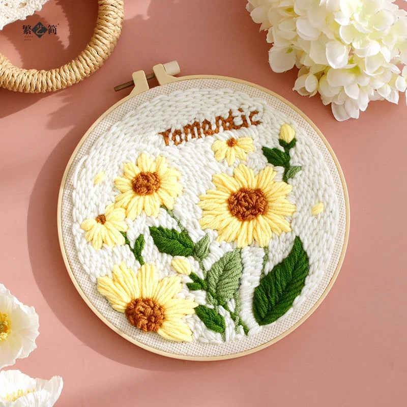 Sunflower DIY Punch Needle Embroidery Kit for Beginners