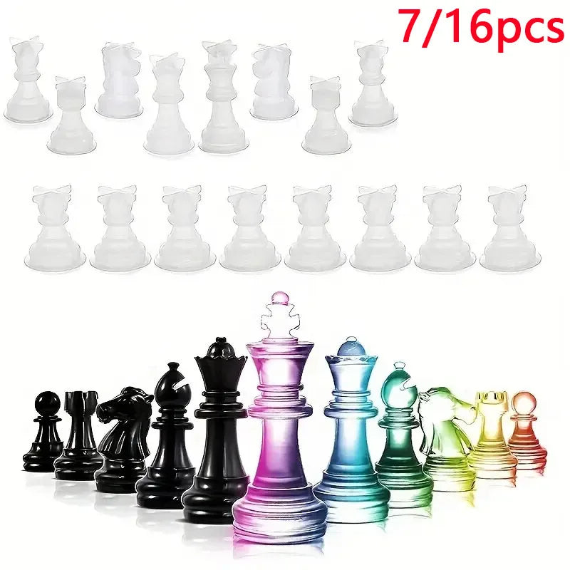 16pcs/7pcs 3D Silicone Chess Molds