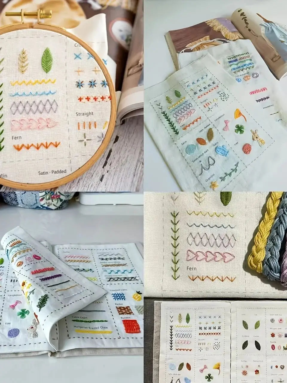 Embroidery Stitch Book Set for DIY Sewing Projects