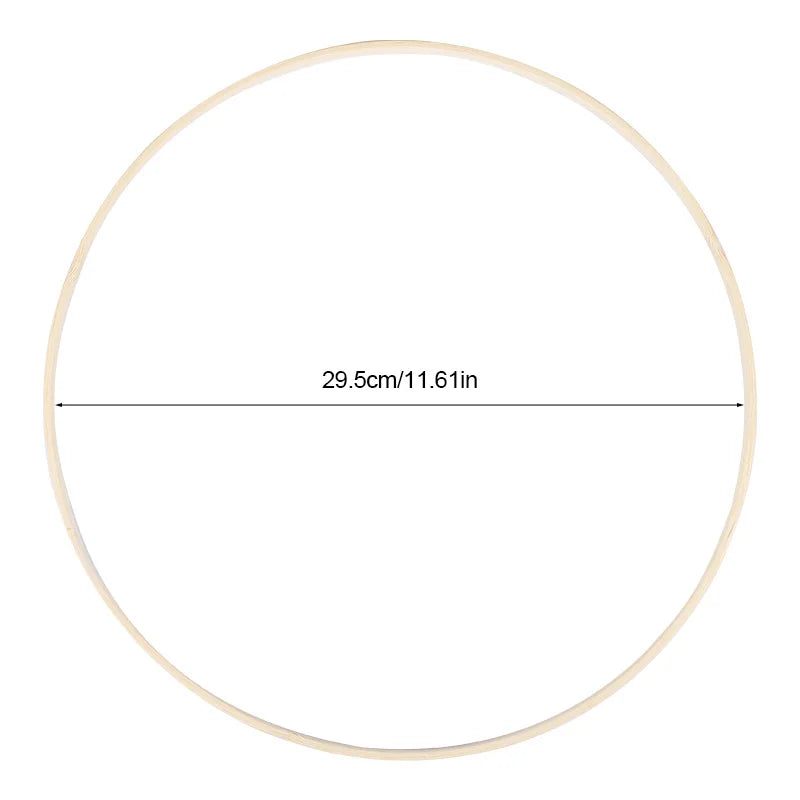 5Pcs Wooden Bamboo Hoops