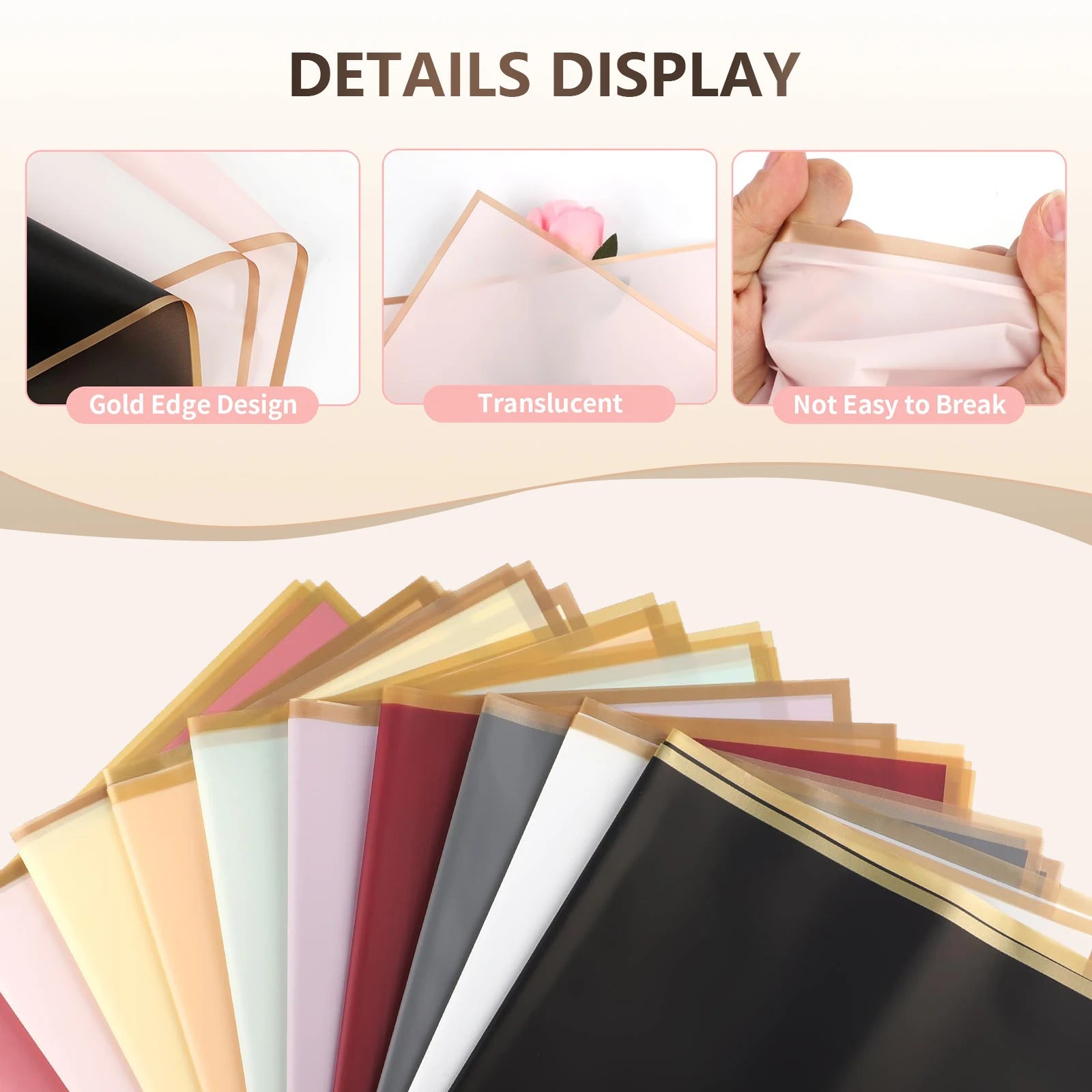 10 Sheets Waterproof Flower Wrapping Paper