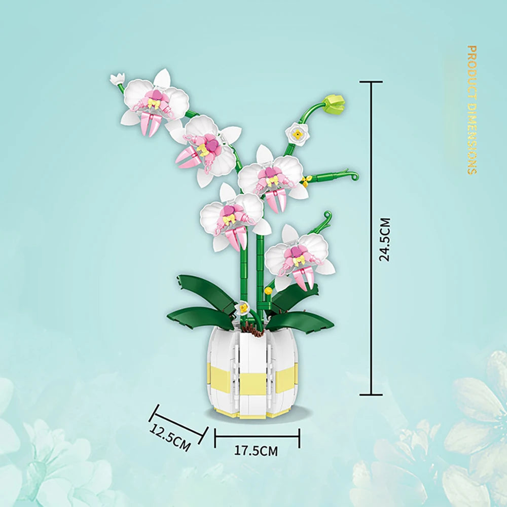 Building Blocks Orchid Flower Bouquet