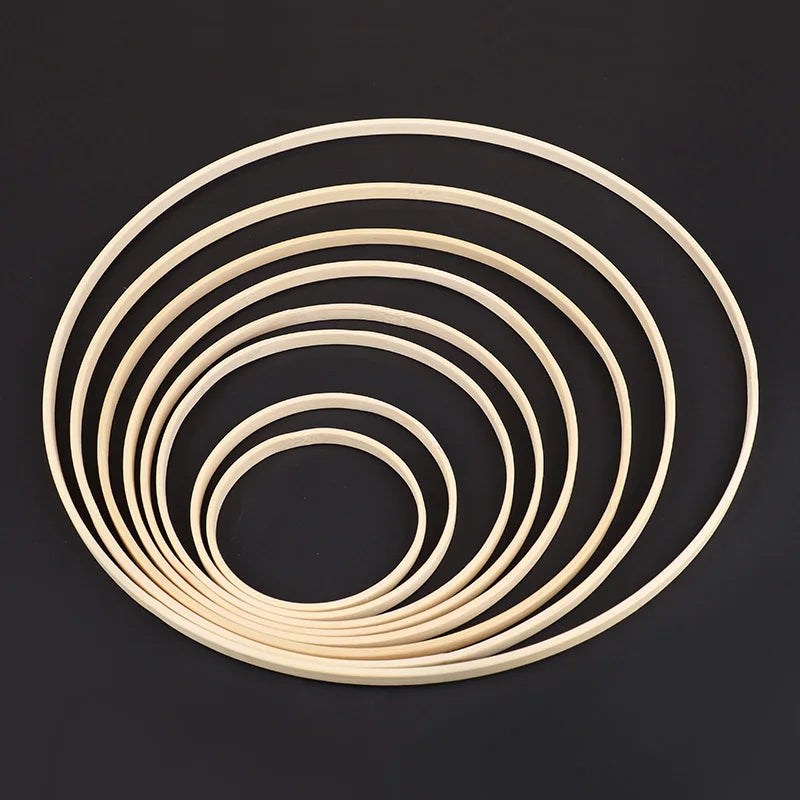 5Pcs Wooden Bamboo Hoops