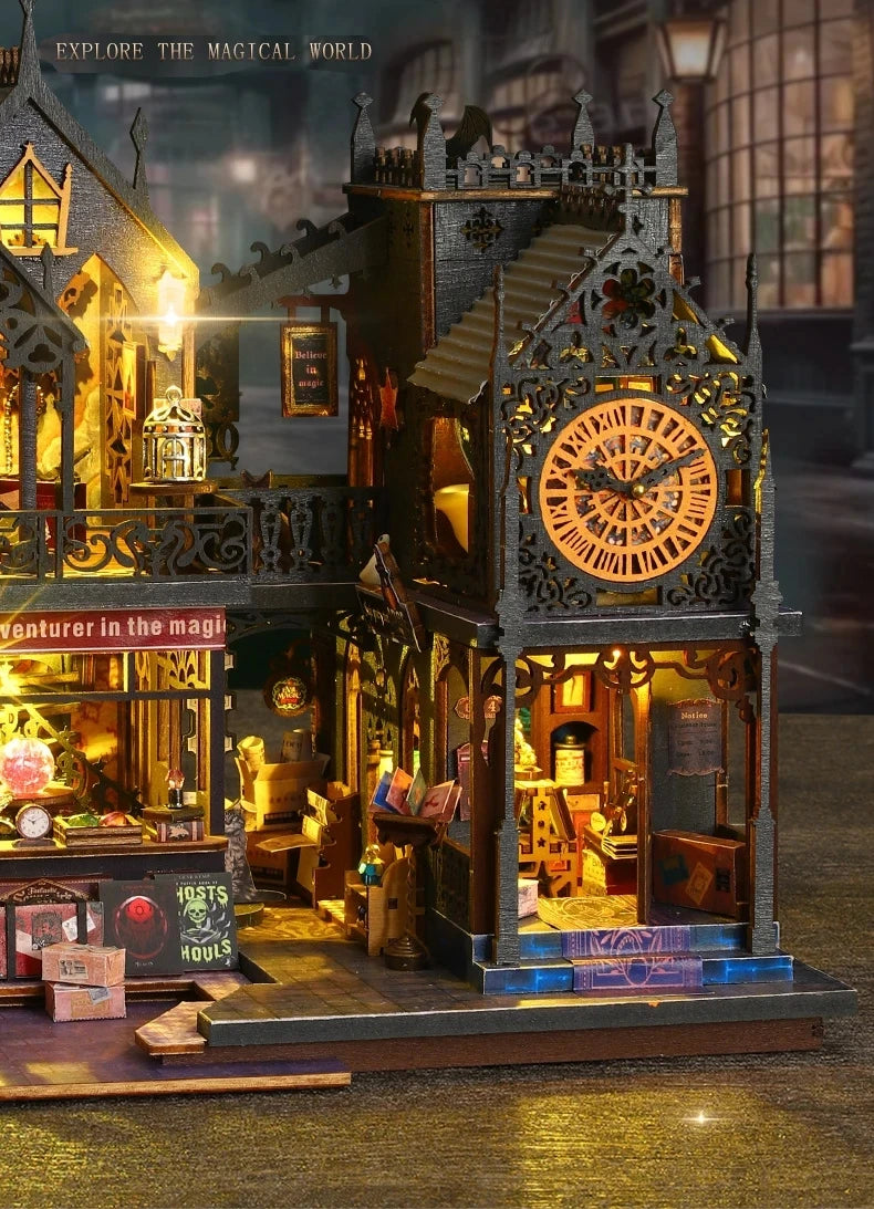 DIY Large Wooden Dollhouse with Miniature Furniture