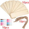 10/20/60pcs Bulk Wooden Bookmarks – Blank Hanging Labels with Tassel Ropes for DIY Crafts & Customization