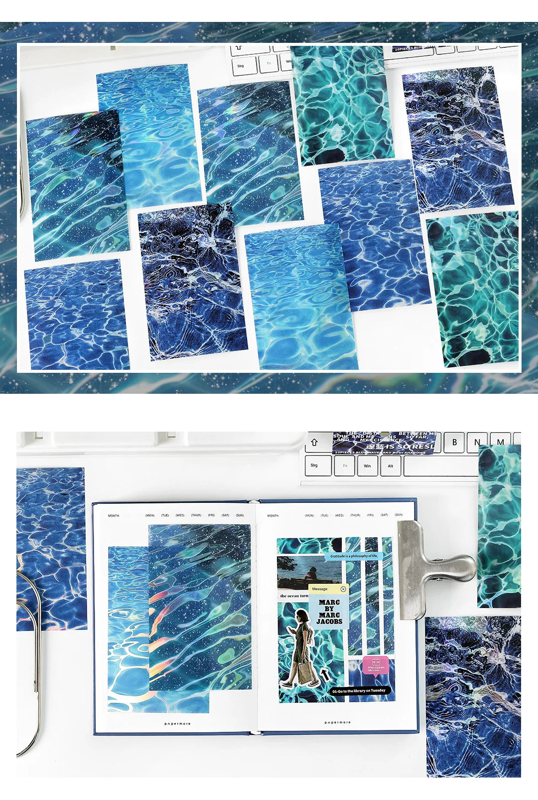 10pcs Wave Ripple Background Stickers