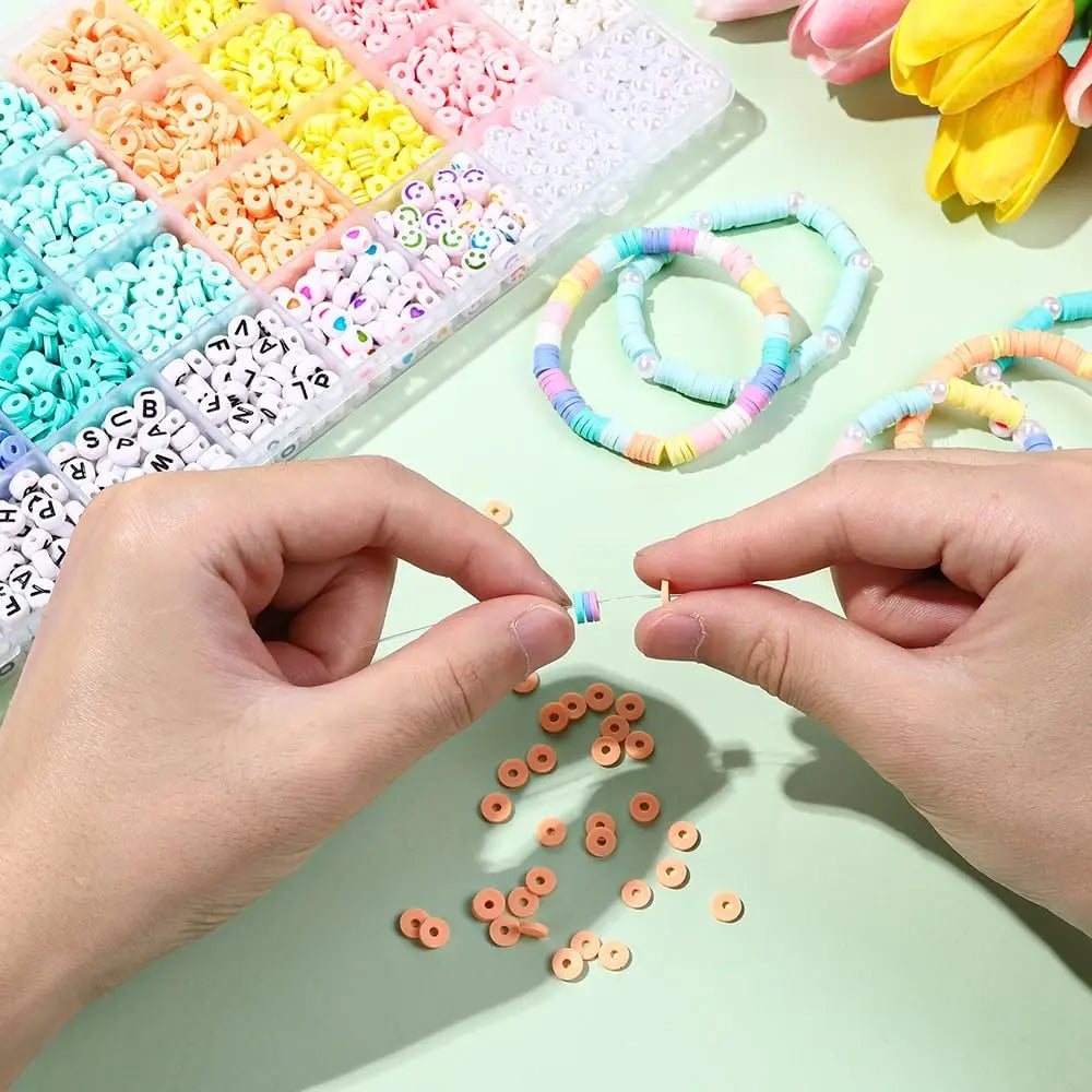 3860pcs Macarons Color Polymer Clay Flat Chip Beads Set