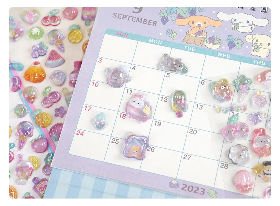 Sweet Fruit & Ice Cream 3D Relief Stickers