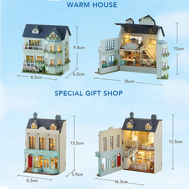 DIY Mini Wooden Dollhouse Kit