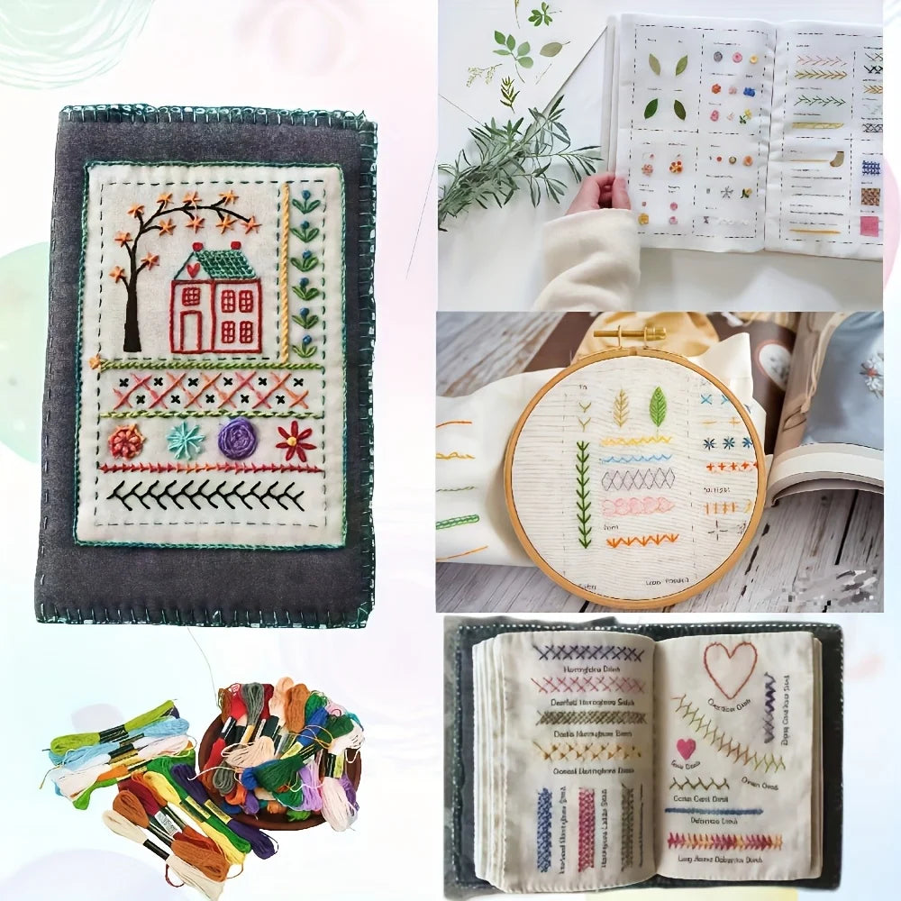 Embroidery Stitch Book Set for DIY Sewing Projects