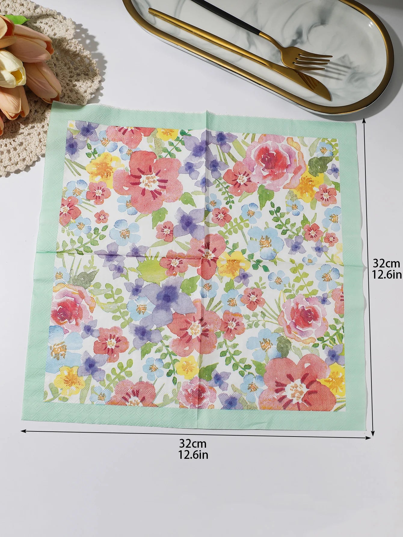 INS Style Floral Paper Napkins