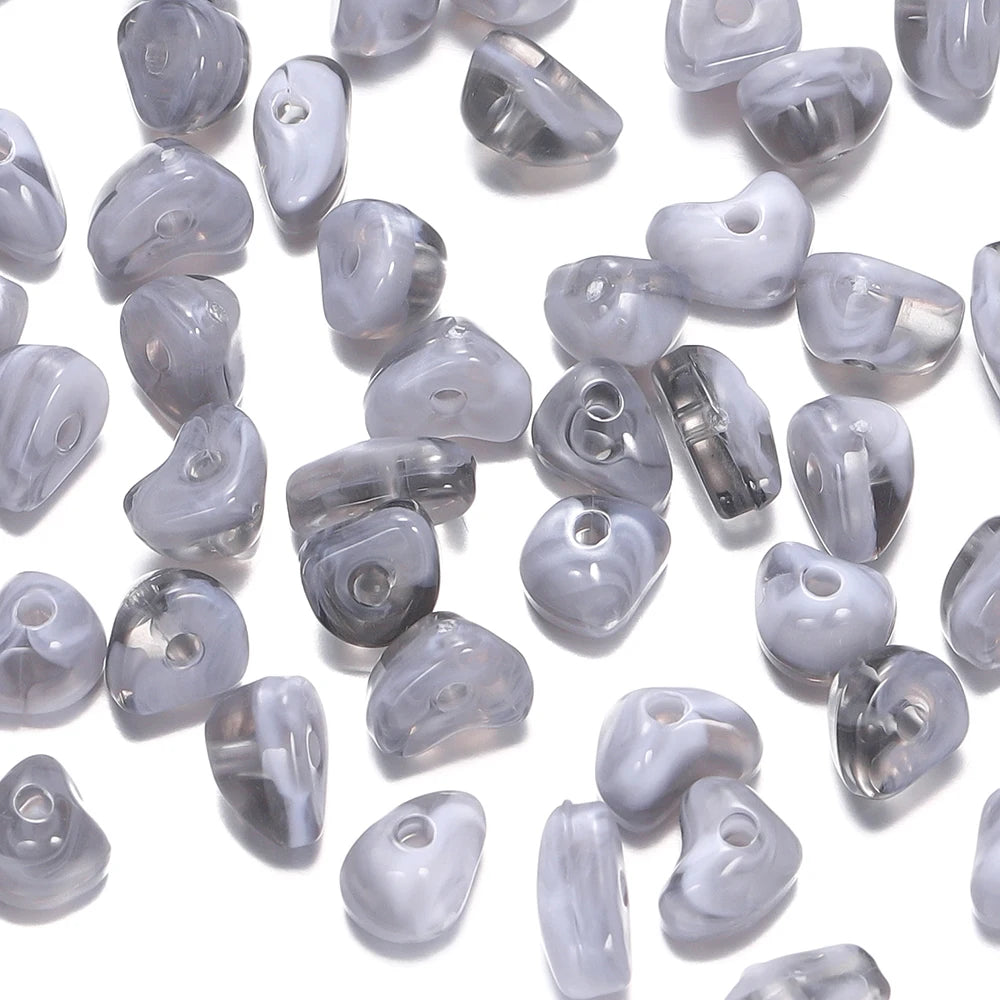 50/100pcs Irregular Imitation Stone Acrylic Spacer Beads