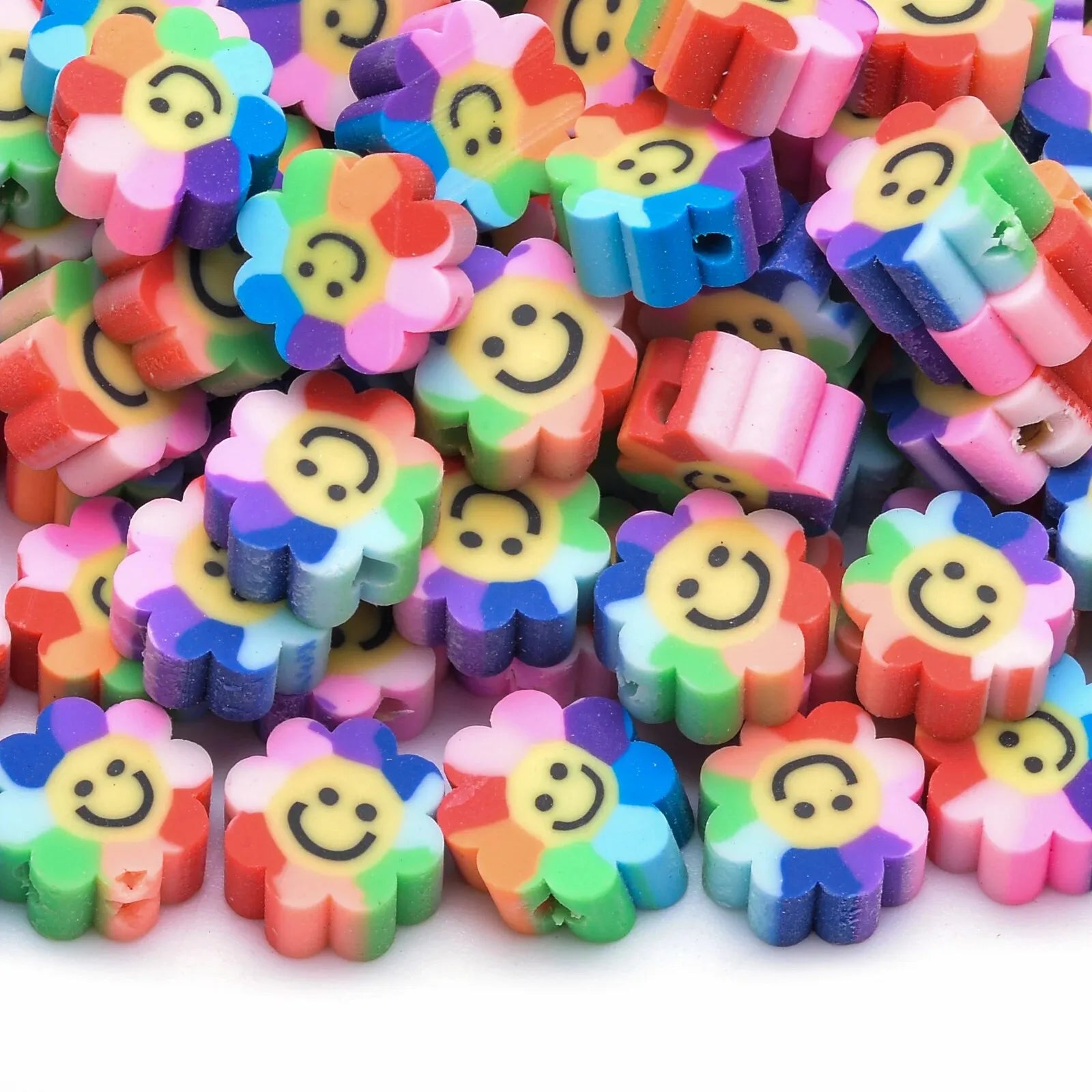 30pcs 10mm Heart-Shaped Fruit Polymer Clay Beads