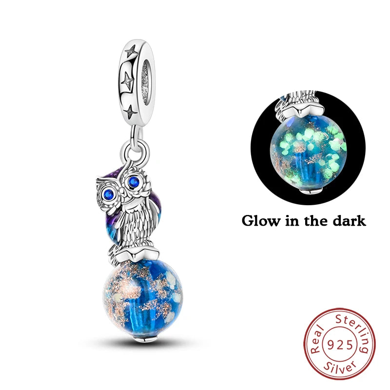 S925 Silver Luminous Firefly & Star Charms (3mm)